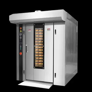 The Heating Bakery Two Rack 32 Tray Rotary Rotari Oven Electr Diesel Gas Price German Bread Machine Set Use For Bakeri Industri