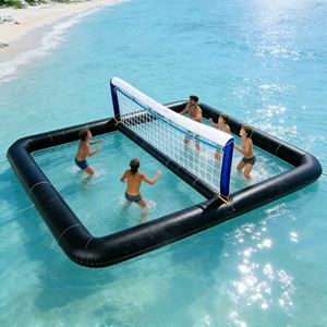 Cancha de Voleibol Inflable para Agua, Juego Acuático Flotante para Exteriores de Verano, con Red, para Adultos <span class=keywords><strong>en</strong></span> <span class=keywords><strong>la</strong></span> <span class=keywords><strong>Playa</strong></span>, Sobre el Suelo - Product Image 4