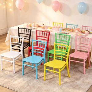 Wholesale Wedding Banquet Event Furniture Candy Color <b>Plastic</b> Resin Hotel Chiavari Tiffanie Kids Party <b>Chair</b> - Product Image 1