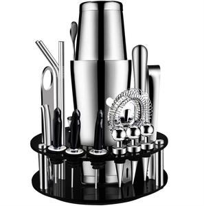Accessori Kit barman con supporto Wine Shaker Mudler Jigger & Strainer Barware <span class=keywords><strong>Set</strong></span> di 30 in acciaio per alimenti - Product Image 4