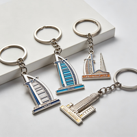 Porte-clés souvenir personnalisé de Dubaï, en alliage de zinc plaqué brillant avec émail dur, cadeau touristique des Émirats arabes unis, porte-clés métallique personnalisé avec logo en gros