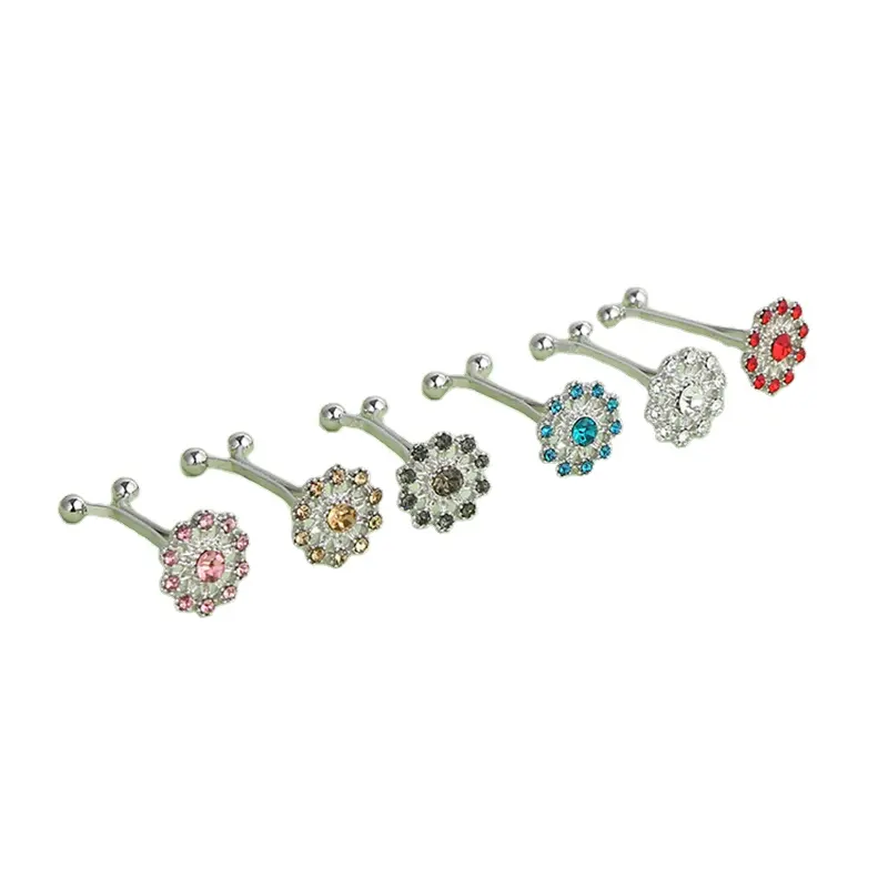 Épingle de tête de couverture de femme musulmane en alliage de diamant, clip d'écharpe en soie de strass, bijoux de Yiwu vente en gros