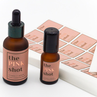 Autocollant carré personnalisé avec logo pour bouteille, autocollant brillant en verre laminé pour gel douche
