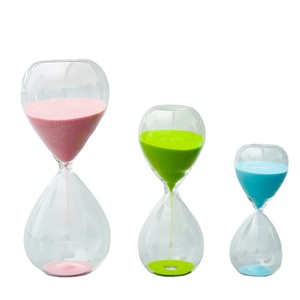 <span class=keywords><strong>Sablier</strong></span> géométrique créatif moderne écologique en verre coloré, ornement artisanal pour la décoration intérieure, salle de bain, brosse à dents, massage - Product Image 1