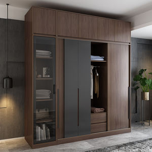 خزانة ملابس عصرية بتصميم إسكندنافي لغرفة النوم، بثلاثة أبواب جرارة، تجميع بسيط واقتصادي، خزانة منزلية كبيرة بأبواب منزلقة - Product Image 2