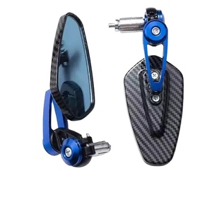Rétroviseur de moto CNC de haute qualité, motif carbone rétro, guidon modifié, réflecteur grand angle, verre bleu - Product Image 5