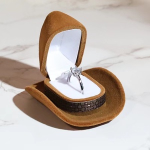FORTE Custom Logo Handmade Velvet Jewelry Ring Packaging <b>Gift</b> <b>Box</b> with Creative Design Mini Size for <b>Earrings</b> - Product Image 2