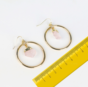CHUSE Bijoux Artisanaux en Cristal Pierres de Guérison Boucles d'Oreilles Pendantes en Pierres Précieuses pour Femmes et Filles - Product Image 4