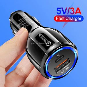 Chargeur de voiture à charge rapide PD20W avec convertisseur LED QC3.0+PD pour téléphones mobiles et montres, sortie de courant intelligente 1A/2A - Product Image 6