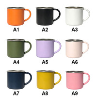 Jarra de Cerveza con Asa de 400 ml (12 oz), Clásica, de Acero Inoxidable 304, de Pared Simple, con Recubrimiento Metálico en Polvo