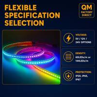 Tira LED RGBIC WS2811 con Certificación CE RoHS, 12V 24V SMD 5050, Direccionable, Banda LED de Píxeles, Tira LED Digital para Decoración Interior en Europa