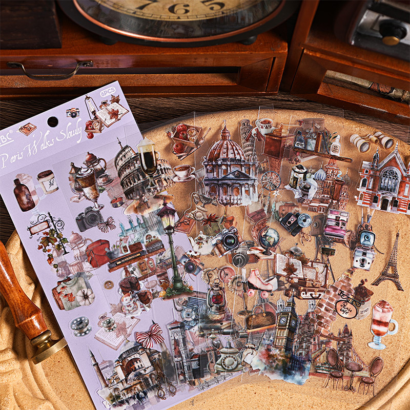 DREMISI Retro-Aufkleber Aus PET – 60 Stück, Vintage Rahmen & Filmstreifen, Für Scrapbooking & Deko
