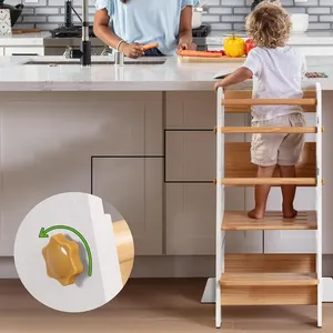 Toddler tháp nhà bếp helper bằng gỗ giúp đỡ học tập tháp bằng gỗ bước phân với điều chỉnh nền tảng đứng tháp