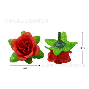 Bouquets de roses artificielles Dongchen Crafts, 3 cm, rouge vif, fleurs en soie pour décorations de mariage et travaux manuels DIY - Product Image 2