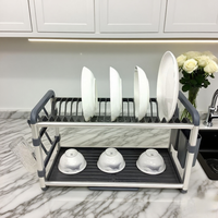Séchoir à vaisselle en aluminium pour armoire de cuisine au-dessus de l'évier Séchoir à vaisselle