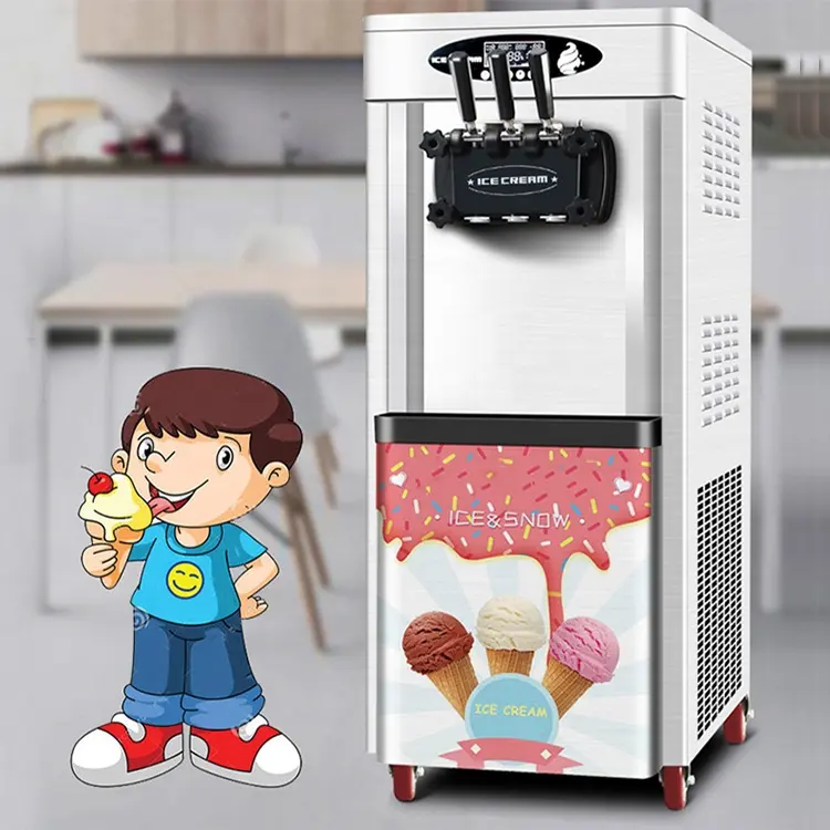 commercial soft ice cream maker machine with air pump