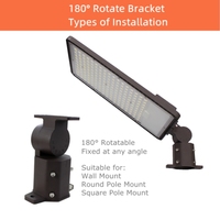 Lámparas LED de Calle de 200W de Instalación Rápida, 30000LM, Montaje Deslizante con Mini Sensor de Anochecer a Amanecer, 100-277V, Iluminación de Áreas con Poste