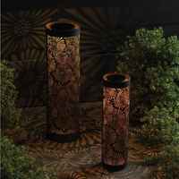 Lampe solaire LED extérieure étanche IP65 en forme de cylindre creux pour allée, pelouse, jardin et patio
