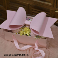 Nouveau design boîte à fleurs carte blanche impression colorée emballage de fleurs boîte cadeau avec logo