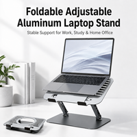Support réglable en métal pour ordinateur portable et tablette avec crochets avant, norme CE RoHS, pour une fixation stable sur bureau et pour les appareils informatiques