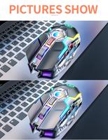 Souris de jeu sans fil, Rechargeable, silencieuse et ergonomique, 7 boutons, pour ordinateur Gamer Pro et ordinateur portable, rétroéclairée rvb, 1600 DPI