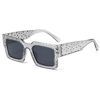 Gafas de sol cuadradas con diamantes de imitación para mujer 2026, montura gruesa con incrustaciones de diamantes, gafas de moda brillantes para fiesta, venta al por mayor