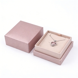 Pendant Necklace Box Luxury Custom Lid and Base PU Leather Jewelry Gift Box Velvet Insert Custom Logo for High-End Jewelry Brand - Product Image 1