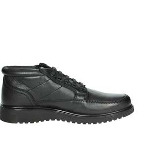 Bottes à lacets pour homme Novaflex Salisano en cuir noir avec fermeture éclair, style travail - Product Image 4