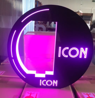 Présentoir de Bouteilles LED Rechargeable en Acrylique PlexiWood avec Logo Personnalisé Noir, Support de Bouteille VIP pour Bar et Club, Pré-assemblé DIY