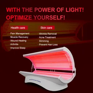 1500W PDT Machine Red Light Therapy Bed 10800 LEDs Pain Relief Skin And Health Care Spa Capsule Red Green Amber Light Therapy