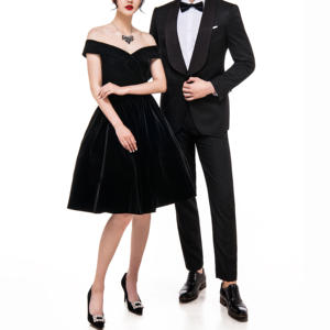 Новинка 2026 года: Мужской черный дышащий шерстяной смокинг для торжественных мероприятий, индивидуальный пошив, большие размеры - Product Image 3