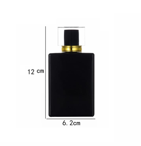 Wholesale Translucent Cube Empty Perfume Bottle Glass 50ml 30ml Square Luxury Sturdy Perfume Spray Bottle with <b>Black</b> Lid - Product Image 4