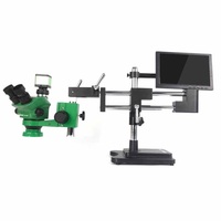 Microscopio Estéreo Trinocular HD RELIFE RL-M5T-STL2 con Zoom Continuo de 7-50X para Reparación de Teléfonos Móviles, Herramientas de Microscopio para Soldadura de PCB