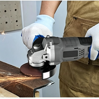 Meuleuse d'angle et machine de découpe portables en acier inoxydable de qualité industrielle, sans balais, à batterie lithium, 180 mm, 10000 tr/min, pour le bricolage