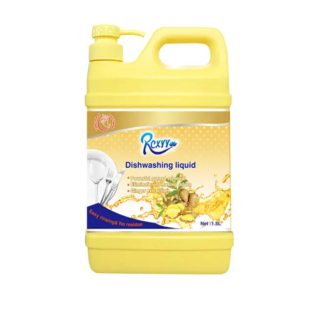OEM 1.5L Strong Degreasing Stain Tableware No Residue Dishwashing Liquid with Ginger Composition