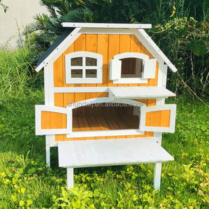 SDCH007-Gelb Neuerscheinung Casa Para Perros Holz-Vogelkäfig Chalet Holzhäuser Tannenholz Katzenhaus mit Druckmuster - Product Image 2