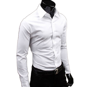 Camisas de Manga Larga para Hombre RNSHANGER, Tallas M-5XL, 17 Colores, Camisa Casual Sólida para Fiesta con Cuello Camisero, Diseño Formal de Negocios para Primavera - Product Image 1