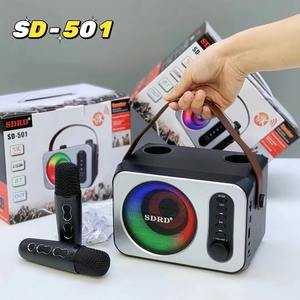 Nuojinbaina SD-501 Enceinte 5W avec double microphone et éclairage LED circulaire pour <span class=keywords><strong>karaoké</strong></span> en extérieur - Product Image 6