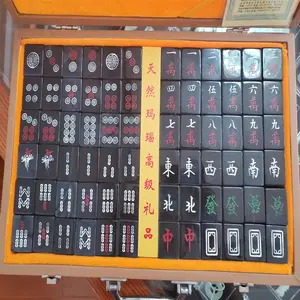 Antik çin siyah mahjong seti 40mm