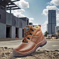 Bottes de sécurité de travail Bestzip S3 marron, résistantes à l'eau, avec embout et semelle intermédiaire en acier