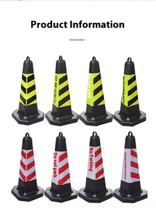 75cm PVC phản chiếu giao thông chướng ngại vật tốc độ cao Ice Cream Cone với cao su cơ sở vuông nhựa cảnh báo giao thông Băng - Product Image 4