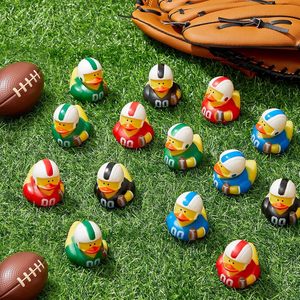 Giocatore di calcio di gomma anatre alla rinfusa 2 pollici anatra giocattolo paperelle <span class=keywords><strong>per</strong></span> bambini vasca da bagno piscina giocattoli estate spiaggia e piscina - Product Image 5