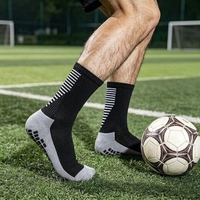 Chaussettes de football pour enfants en stock, faible MOQ, respirantes, tricotées, montantes, avec grip antidérapant en silicone pour jeunes