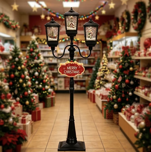 Lanterne de Noël moderne en plastique à LED avec effet de neige et musique pour décoration de festival - Vente en gros usine 194x38x38CM - Product Image 1