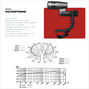 Demao Dynamic Drum Kit Group Kick Drum Instrument de musique M Microphone Set For Stage Show - Product Image 5