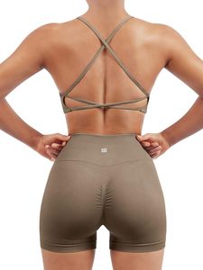 Conjuntos Deportivos Sin Costuras para Mujer, Sujetador Deportivo con Tirantes, Shorts de Cintura Alta - Product Image 1
