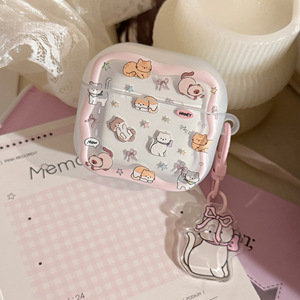 Étui de protection souple et mignon pour <span class=keywords><strong>AirPods</strong></span> 1-4 Pro, style chat mignon, style Ins, nouveau design amusant et original pour écouteurs et oreillettes. - Product Image 2