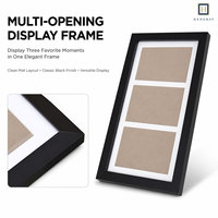 Bingkai Foto Kolase Tiga Lubang MDF Hitam Kustom Grosir, Bingkai Pajangan Multi Foto 3 Gambar untuk Dekorasi Rumah dan Hadiah