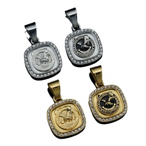 Vente en gros – Collier Hip Hop en acier inoxydable plaqué or 18 carats PVD, serti de zircone cubique, motif Dernière Cène, pour homme, emballage personnalisé - Product Image 1