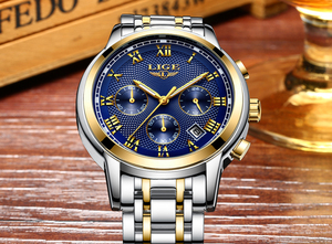 Nouveau LIGE LG9849 montres pour hommes marque de luxe chronographe montres Sport étanche plein acier montre à Quartz hommes - Product Image 5